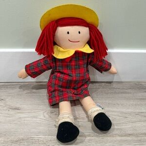 Vintage 1994 Eden Madeline Doll Vintage Cloth Plush Ragdoll Yarn Hair 12”